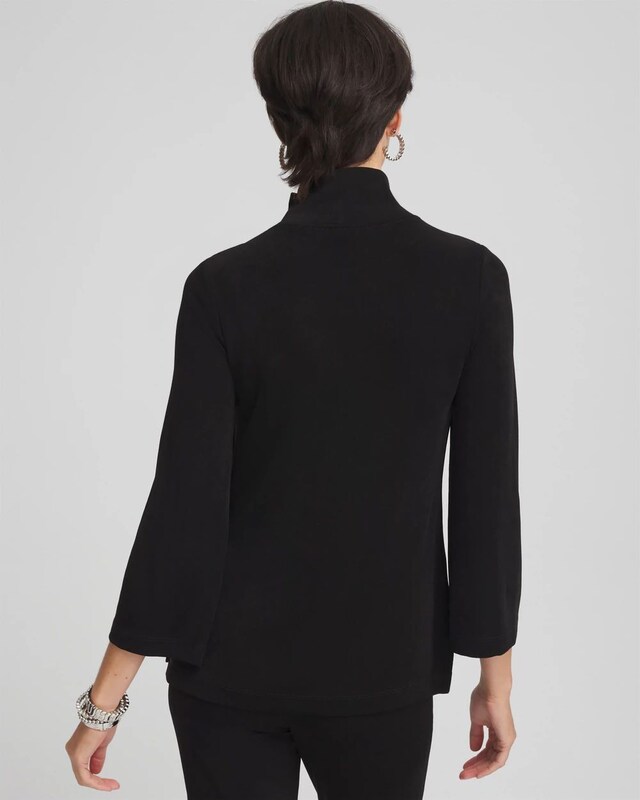 Travelers Mock Neck Diamond Button Tunic - image 3